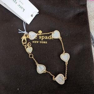 Kate Spade Heart Bracelet Gold and Ivory mother of pearl